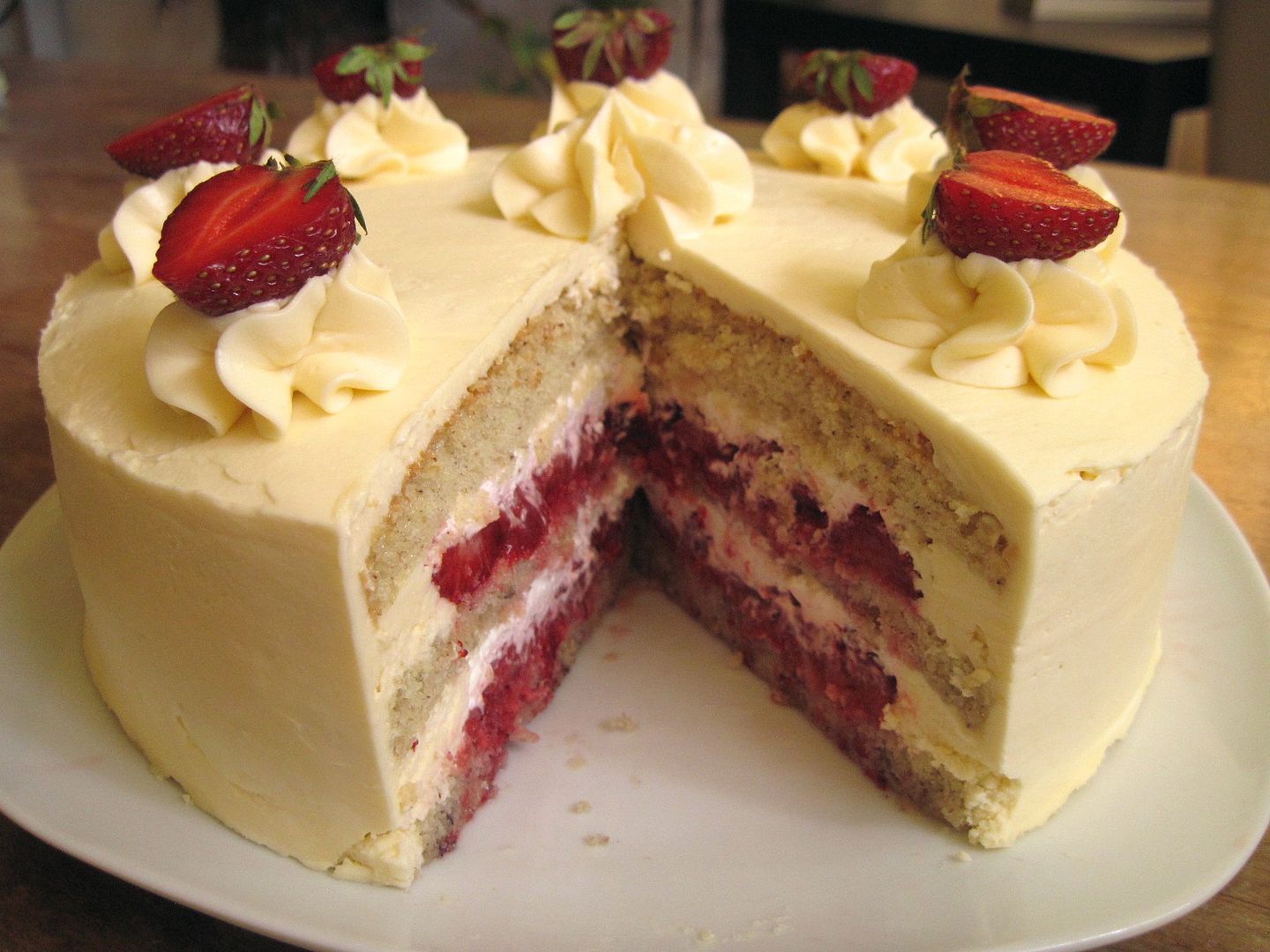 Strawberries & Cream Birthday Cake